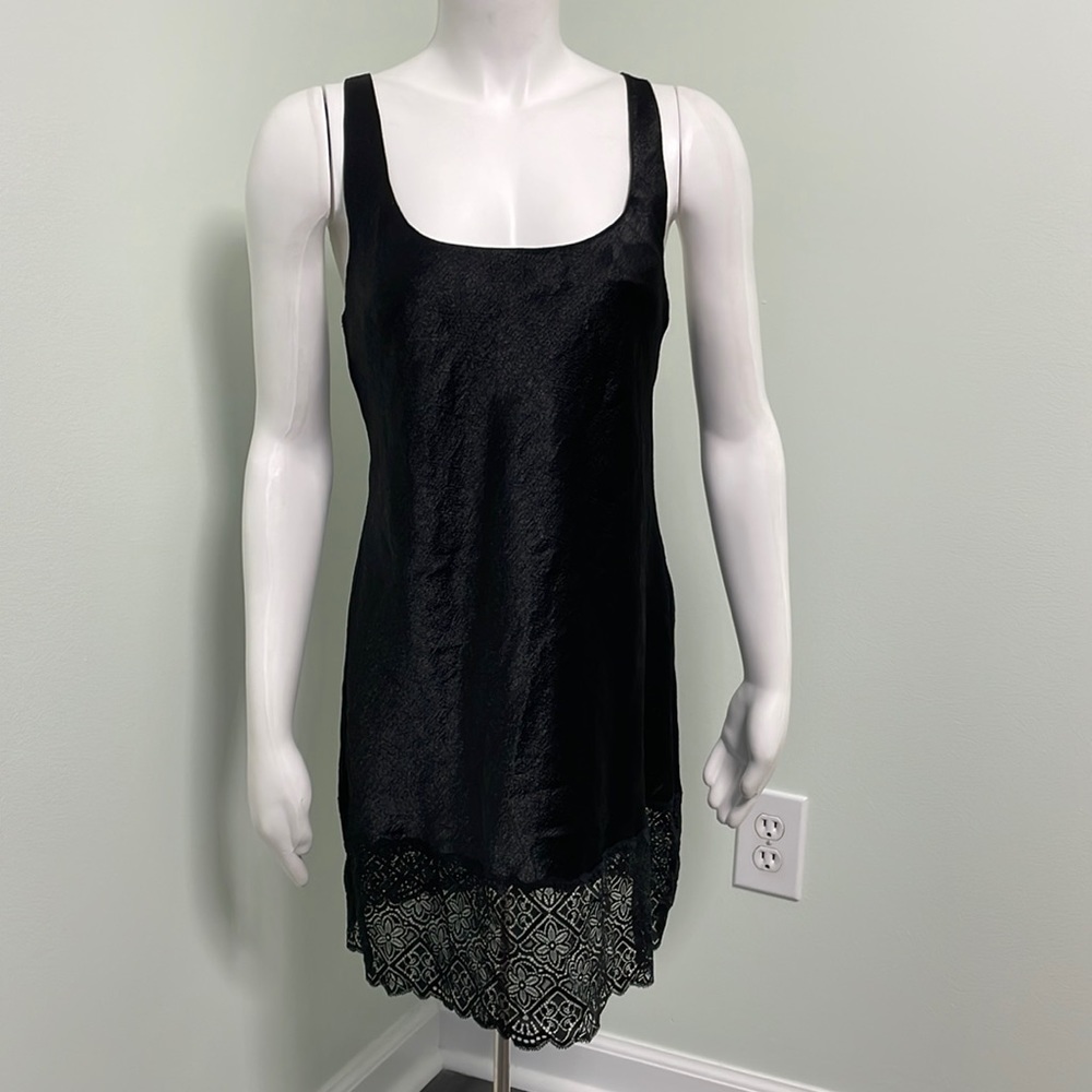 Victoria’s Secret Vintage Gold Label Nightgown Black Lace Slip Dress Gown
